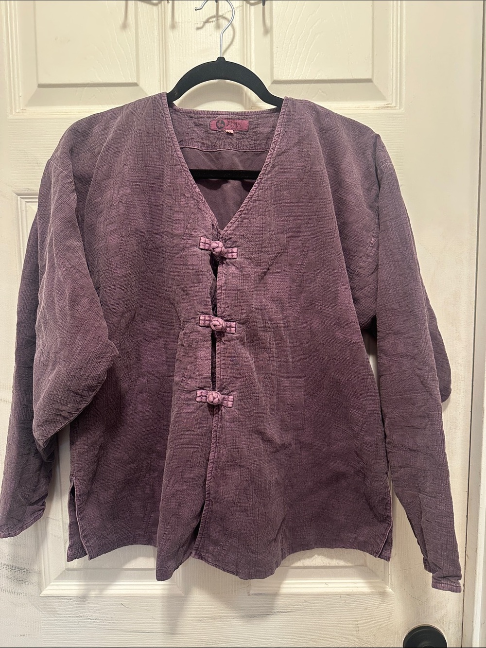 Purple Women's Knot Button Jacket